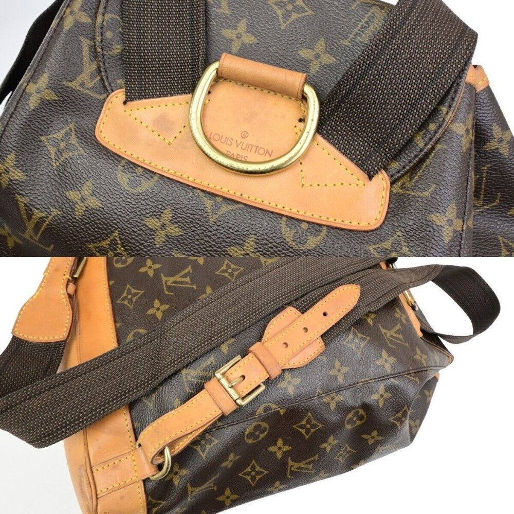 LOUIS VUITTON Montsouris GM Backpack Bag Monogram Leather Brown M51135 15ED904 - Picture 9 of 16